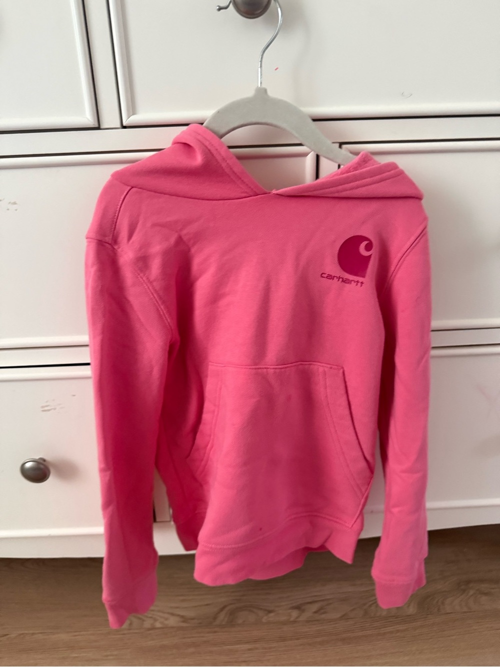 Carhartt Girls' Bright Pink Hooded Sweatshirt with Logo